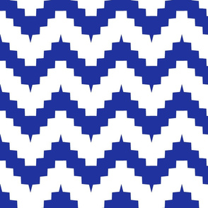 large scale chevron - white and royal blue