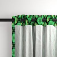 Green and Black Pixellated Pattern