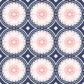 Navy and Pink Medallion