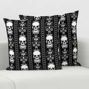 Baroque Skull Stripe Gothic Black