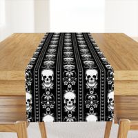 Baroque Skull Stripe Gothic Black