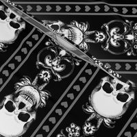 Baroque Skull Stripe Gothic Black