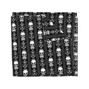 Baroque Skull Stripe Gothic Black