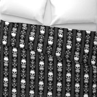 Baroque Skull Stripe Gothic Black