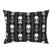 Baroque Skull Stripe Gothic Black