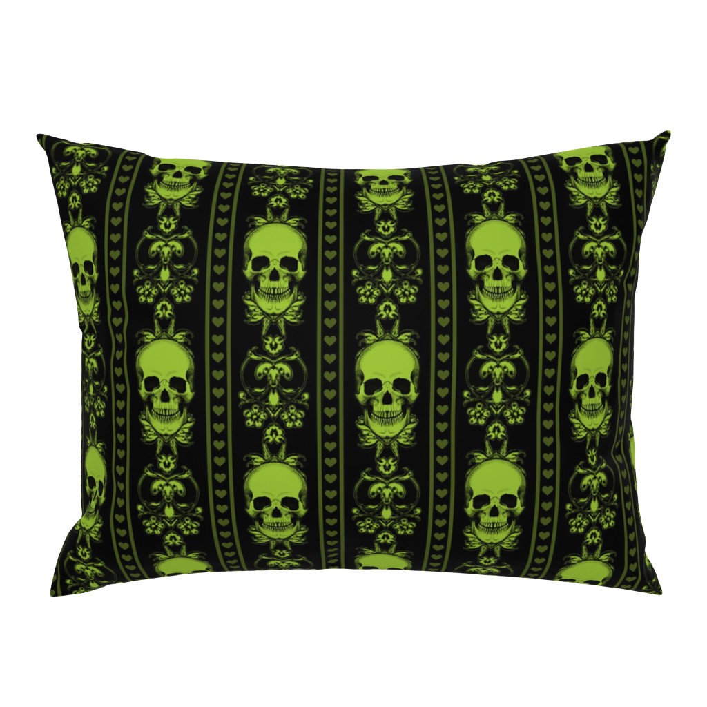 Baroque Skull Stripe Green Black