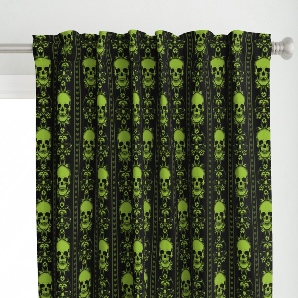 Baroque Skull Stripe Green Black