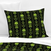 Baroque Skull Stripe Green Black