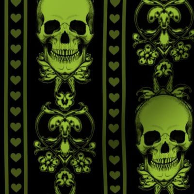 Baroque Skull Stripe Green Black