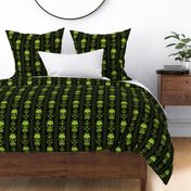 Baroque Skull Stripe Green Black