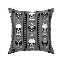 Baroque Skull Stripe Grey