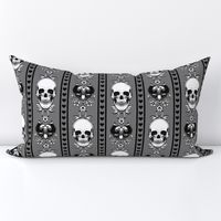 Baroque Skull Stripe Grey