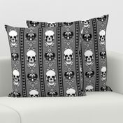 Baroque Skull Stripe Grey