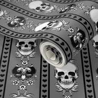 Baroque Skull Stripe Grey