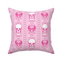 Baroque Skull Stripe Sweet Pink