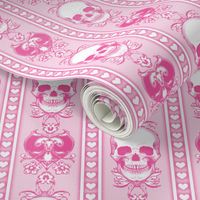 Baroque Skull Stripe Sweet Pink