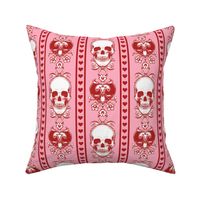 Baroque Skull Stripe Valentine Pink