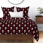 Baroque Skull Stripe Red Black