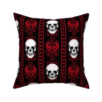 Baroque Skull Stripe Red Black