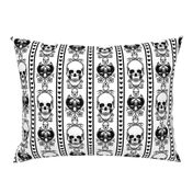 Baroque Skull Stripe Black/White