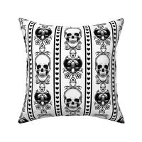 Baroque Skull Stripe Black/White