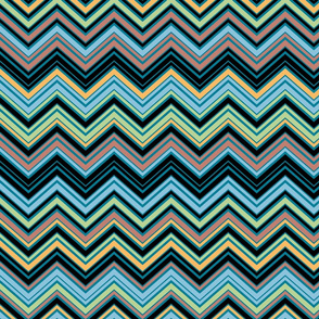 Multicolor Blue Chevron Pattern