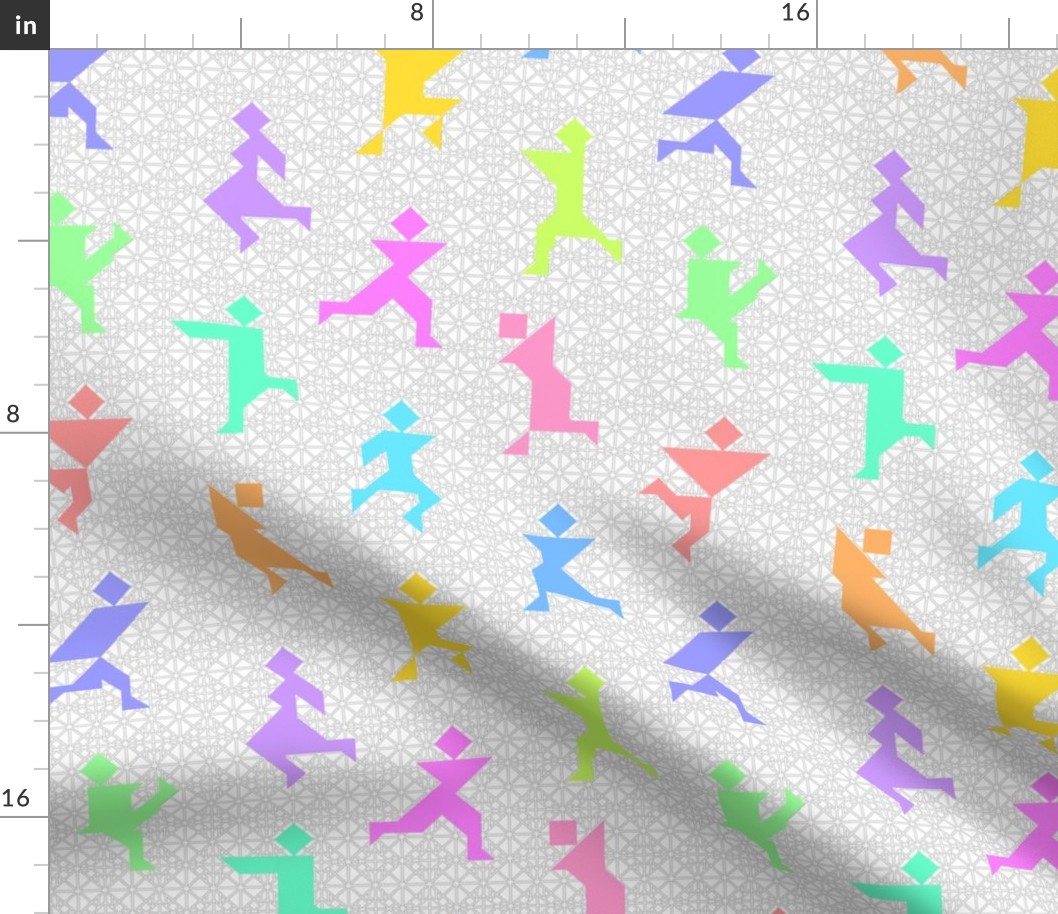 04549726 : tangrams : 12 rainbow dancers