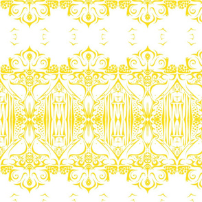 Beach Huts Block Print - Yellow