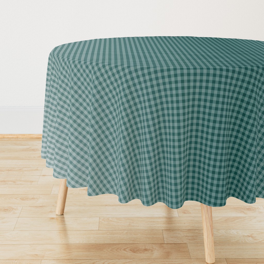 Vintage Teal Ombre Gingham