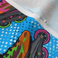 Radical Rollerblading, Neon Glide: Vibrant Inline Skate Extravaganza