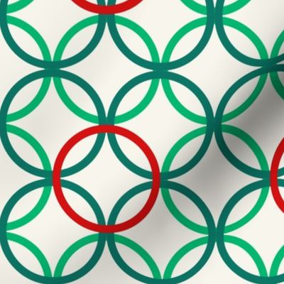 Classic Christmas lattice in red + greens by Su_G_©SuSchaefer