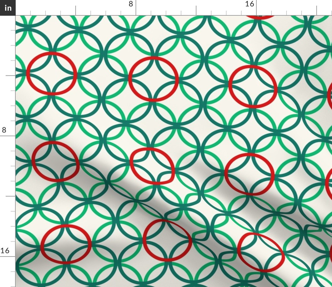 Classic Christmas lattice in red + greens by Su_G_©SuSchaefer