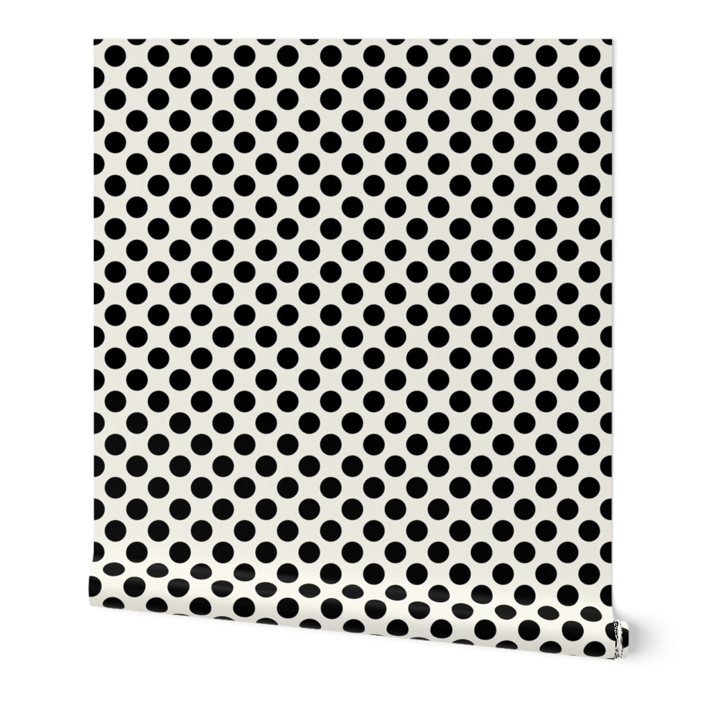 Black on off-white, 1-inch polka dots by Su_G_©SuSchaefer