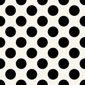 Black on off-white, 1-inch polka dots by Su_G_©SuSchaefer