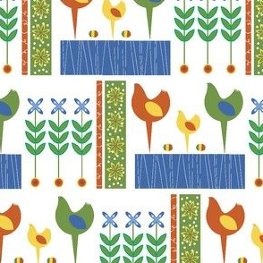 Scandi hens / rooster / white background