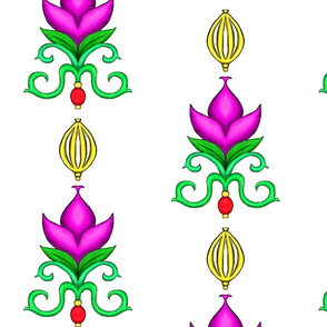 Flower Damask 2- Fuchsia