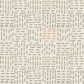 Checkerboard Lines | Black on Cream