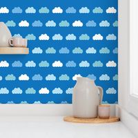 Clouds blue sky seamless pattern