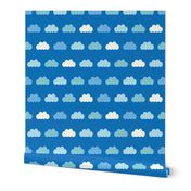 Clouds blue sky seamless pattern