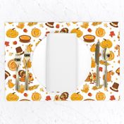 Vector Cornucopia Thanksgiving Pumpkin Turkey Corn Seamless Pattern