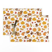 Vector Cornucopia Thanksgiving Pumpkin Turkey Corn Seamless Pattern