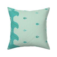 Rainy Days & Dots Border Print Seafoam