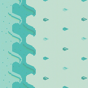 Rainy Days & Dots Border Print Seafoam