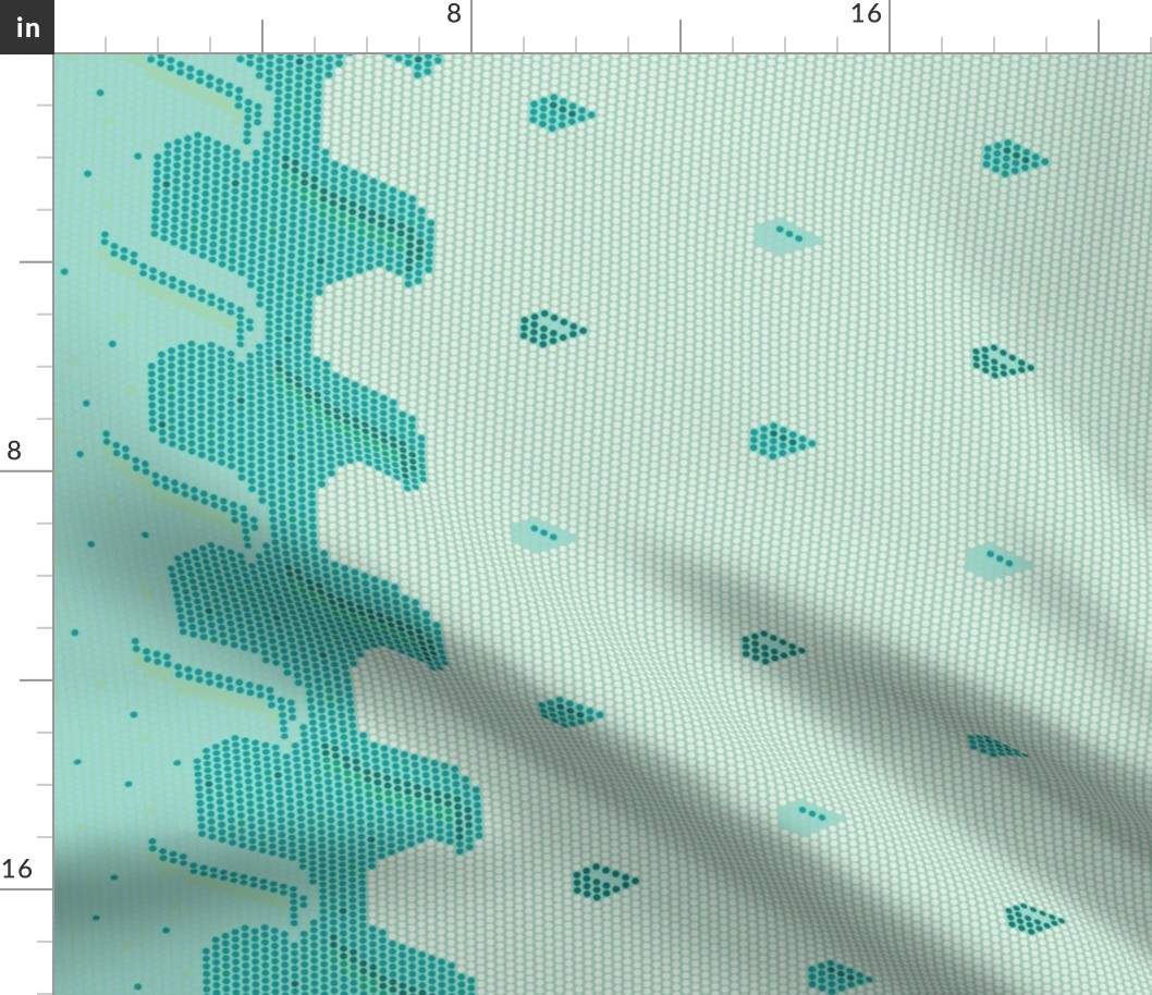 Rainy Days & Dots Border Print Seafoam