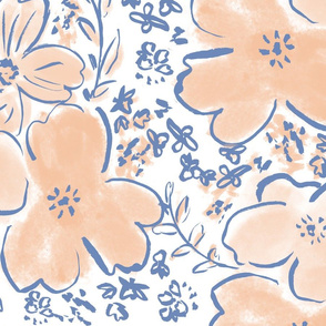 Orange & Blue Floral