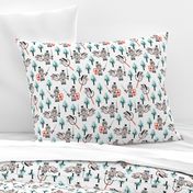 Cute boys knights horse and sword kids woodland fantasy theme in pastel mint