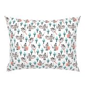 Cute boys knights horse and sword kids woodland fantasy theme in pastel mint