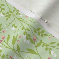 Regency Floral Vine Green Romance II