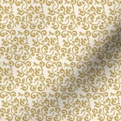 Faux Glitter Gold Floral Vines