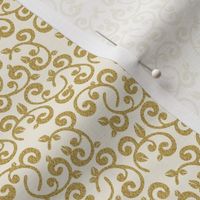 Faux Glitter Gold Floral Vines